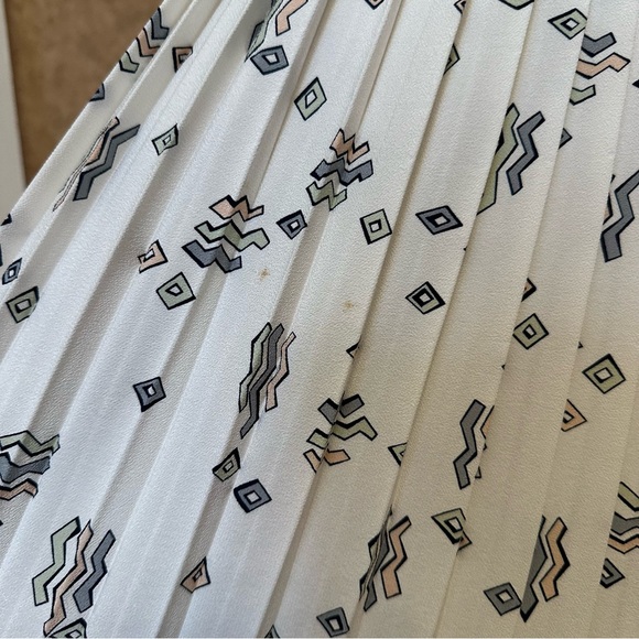 VTG 80s Retro Pastel Abstract Accordion Pleated Midi Maxi Skirt and Shirt Set - Picture 6 of 15